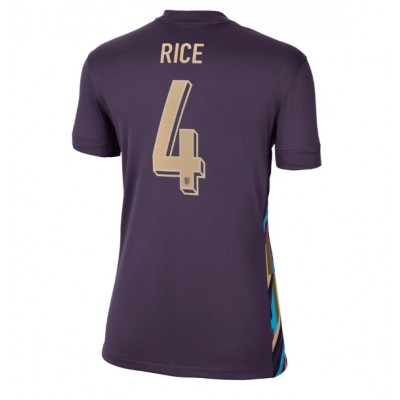 Ženski Nogometni dresi Anglija Declan Rice #4 Gostujoči EP 2024 Kratek Rokav Ženski Nogometni dresi Anglija Declan Rice #4 Gostujoči EP 2024 Kratek Rokav